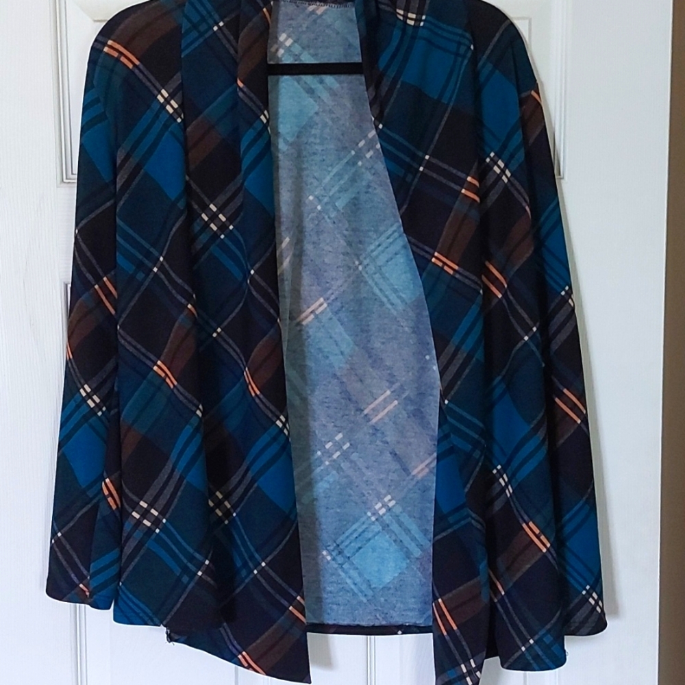 Blue plaid sweater